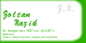 zoltan mazik business card